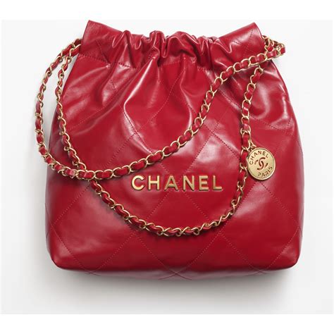 chanel handbag chain red leather gold|chanel 22 small handbag.